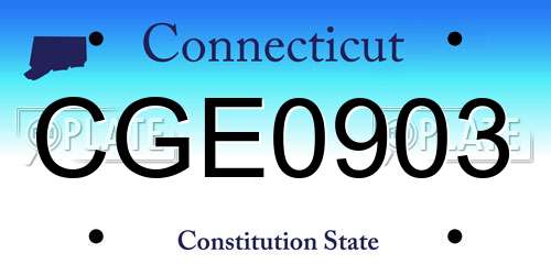 CGE0903 Connecticut License Plate