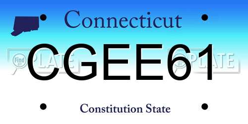 CGEE61 Connecticut License Plate
