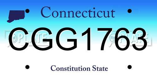 CGG1763 Connecticut License Plate