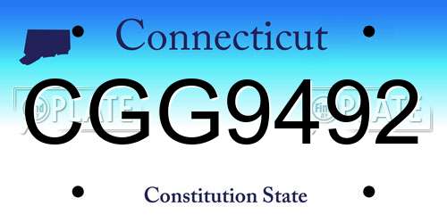 CGG9492 Connecticut License Plate
