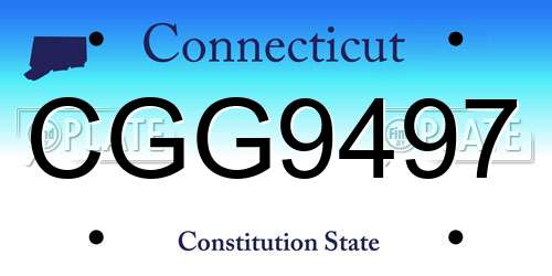 CGG9497 Connecticut License Plate