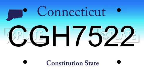 CGH7522 Connecticut License Plate