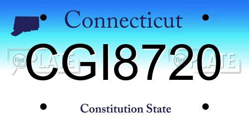 CGI8720 Connecticut License Plate
