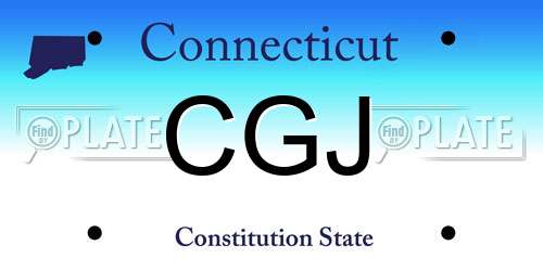 CGJ Connecticut License Plate