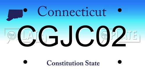 CGJC02 Connecticut License Plate