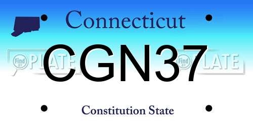 CGN37 Connecticut License Plate