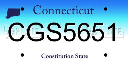 CGS5651 Connecticut License Plate