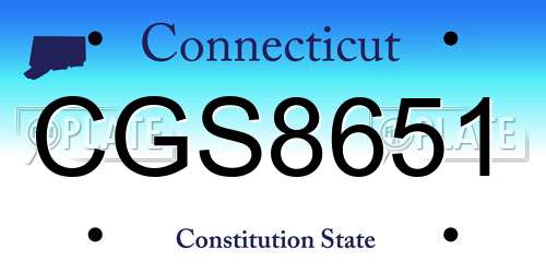 CGS8651 Connecticut License Plate