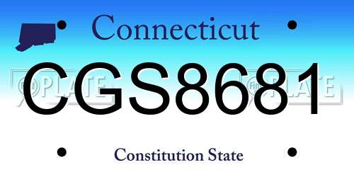 CGS8681 Connecticut License Plate