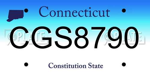 CGS8790 Connecticut License Plate
