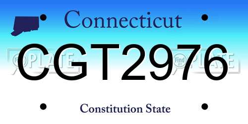 CGT2976 Connecticut License Plate