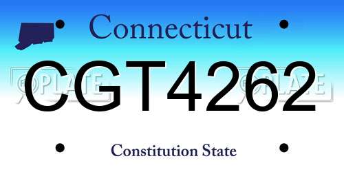 CGT4262 Connecticut License Plate