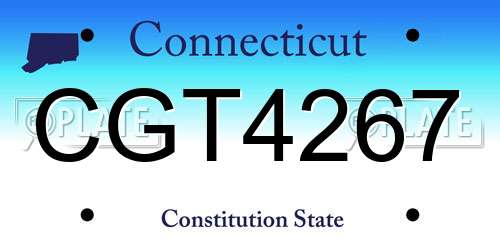 CGT4267 Connecticut License Plate