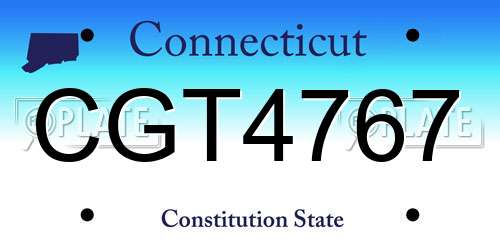 CGT4767 Connecticut License Plate