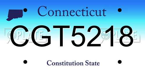 CGT5218 Connecticut License Plate