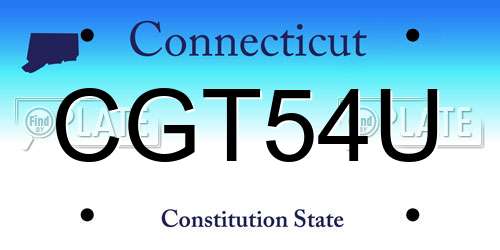 CGT54U Connecticut License Plate