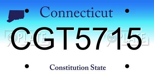 CGT5715 Connecticut License Plate