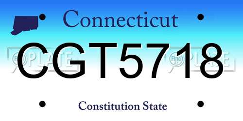 CGT5718 Connecticut License Plate