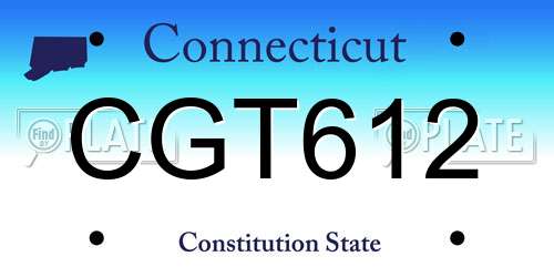 CGT612 Connecticut License Plate