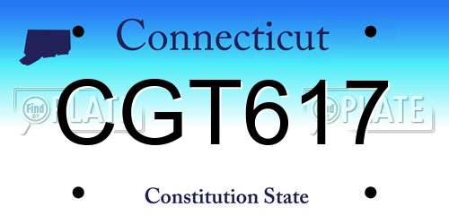 CGT617 Connecticut License Plate