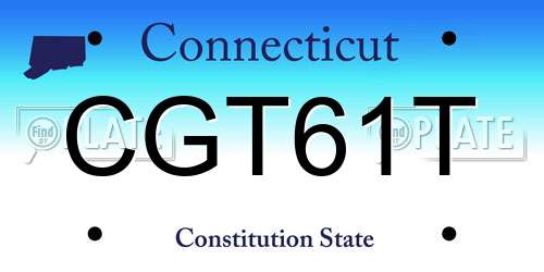 CGT61T Connecticut License Plate