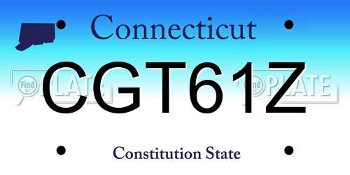 CGT61Z Connecticut License Plate