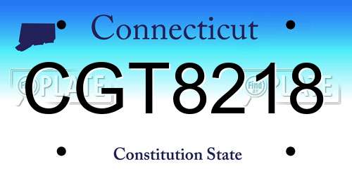 CGT8218 Connecticut License Plate