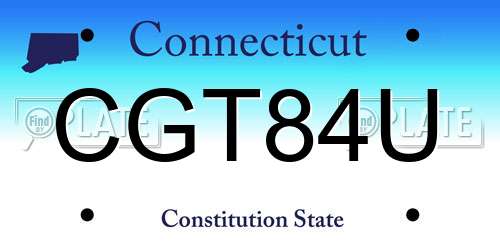 CGT84U Connecticut License Plate