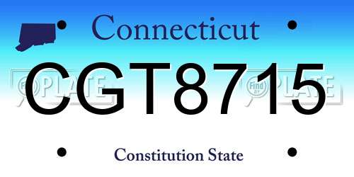 CGT8715 Connecticut License Plate