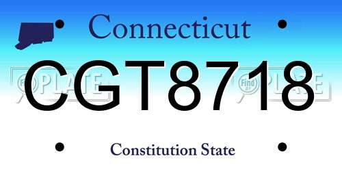 CGT8718 Connecticut License Plate