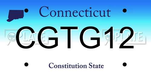CGTG12 Connecticut License Plate