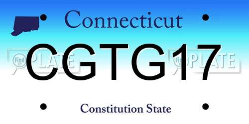 CGTG17 Connecticut License Plate