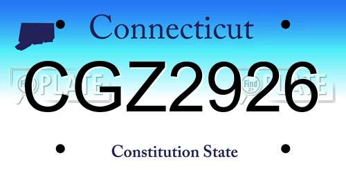 CGZ2926 Connecticut License Plate