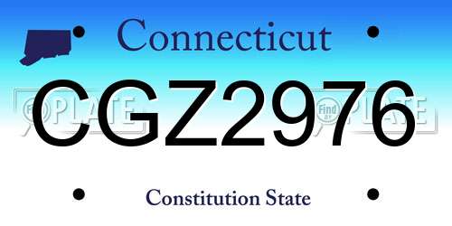 CGZ2976 Connecticut License Plate
