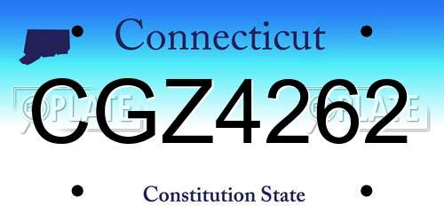 CGZ4262 Connecticut License Plate