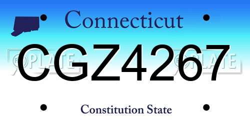CGZ4267 Connecticut License Plate