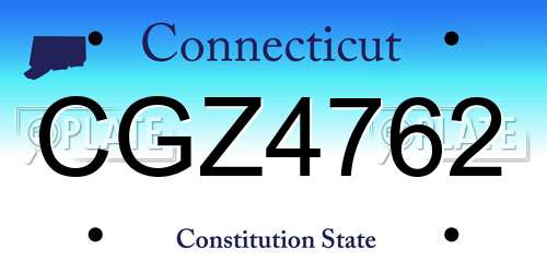 CGZ4762 Connecticut License Plate