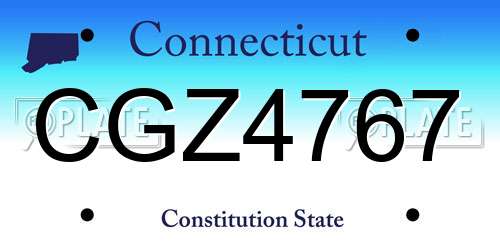 CGZ4767 Connecticut License Plate