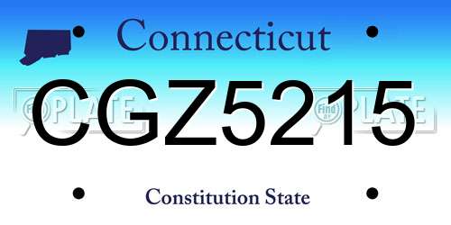 CGZ5215 Connecticut License Plate
