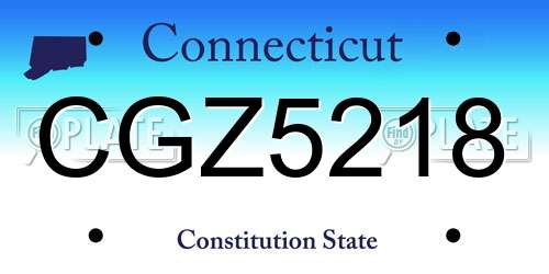 CGZ5218 Connecticut License Plate