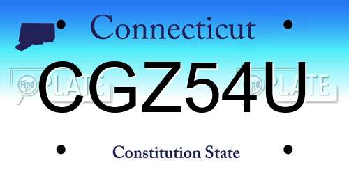 CGZ54U Connecticut License Plate