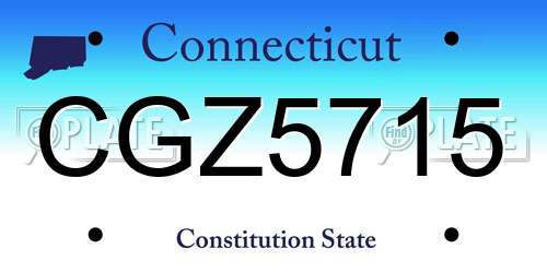 CGZ5715 Connecticut License Plate