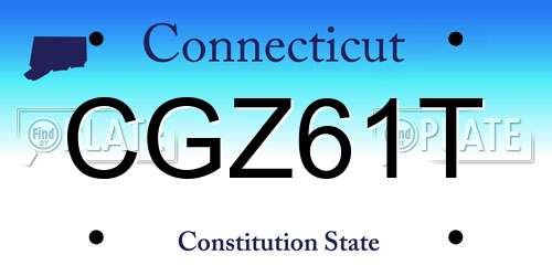 CGZ61T Connecticut License Plate