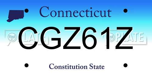 CGZ61Z Connecticut License Plate