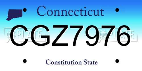 CGZ7976 Connecticut License Plate