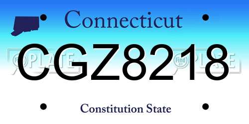 CGZ8218 Connecticut License Plate