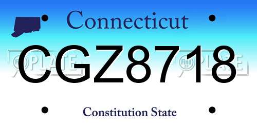 CGZ8718 Connecticut License Plate