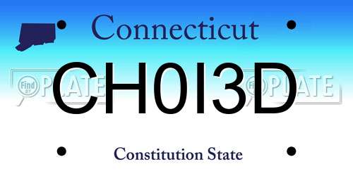 CH0I3D Connecticut License Plate