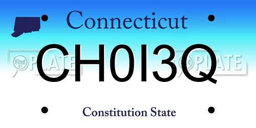 CH0I3Q Connecticut License Plate