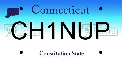 CH1NUP Connecticut License Plate